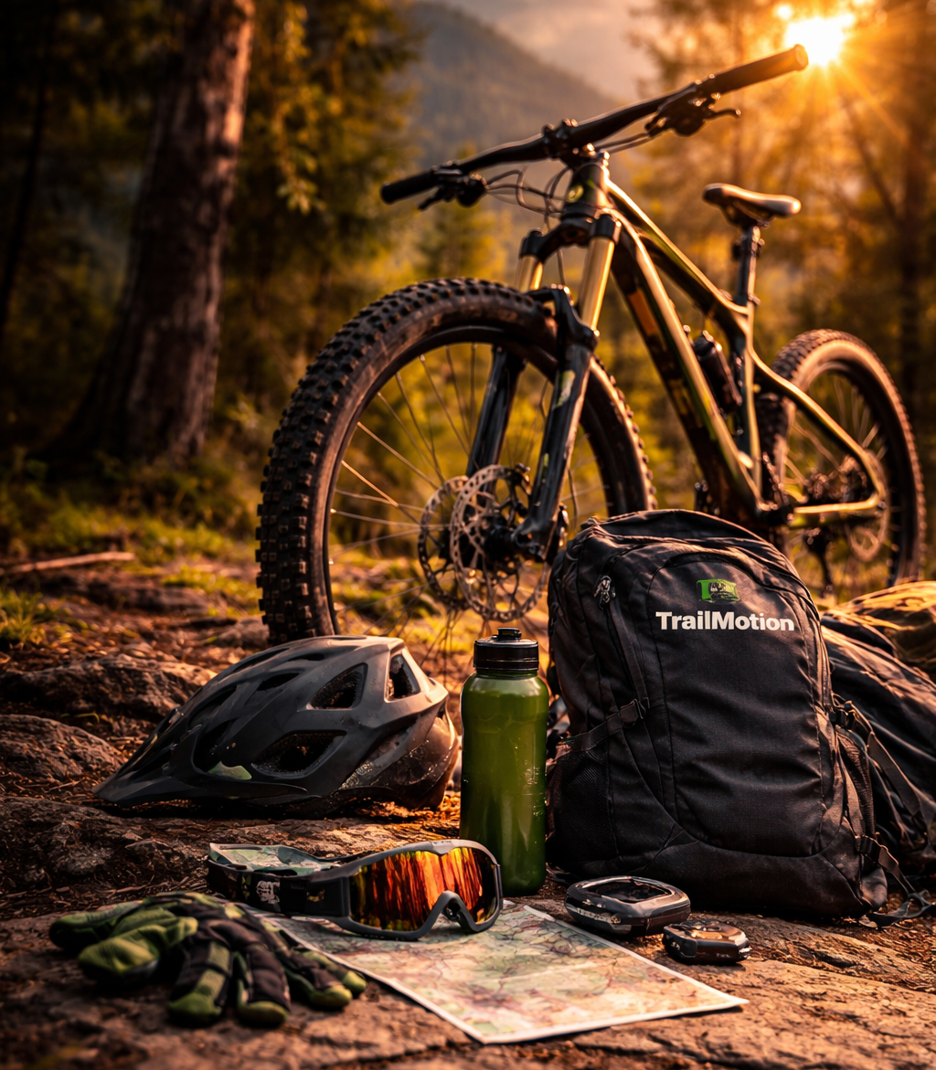 Mountainbike und Ausrüstung